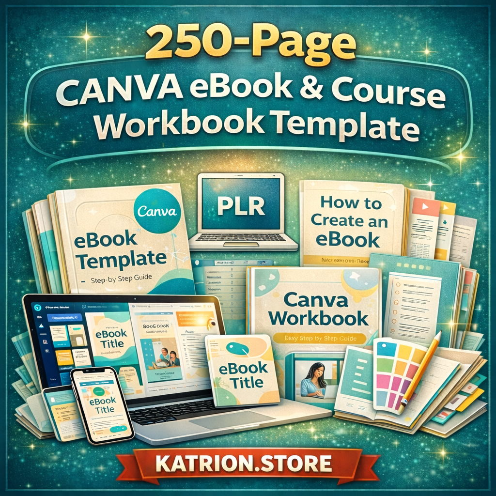 250-Page Canva eBook & Course Workbook Template – Create Stunning eBooks and Digital Products with Ease