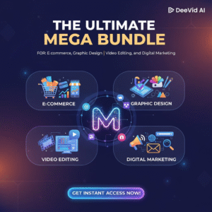 The Ultimate Mega Bundle for E-commerce, Graphic Design, Video Editing, and Digital Marketing
