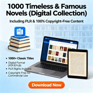 Collection of 1000 Timeless and Famous Novels in Digital Format – Includes PLR and 100% Copyright-Free Content