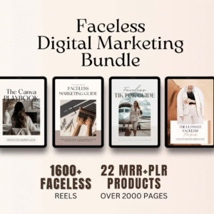 22 Faceless Digital Marketing Products with DFY and Master Resell Rights.