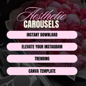 100 Elegant Pink Instagram Carousel Templates | Fully Editable in Canva | Includes PLR & MRR Rights