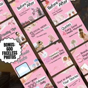 100 Elegant Pink Instagram Carousel Templates | Fully Editable in Canva | Includes PLR & MRR Rights