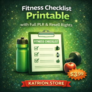 Fitness Checklist Printable with Full PLR & Resell Rights