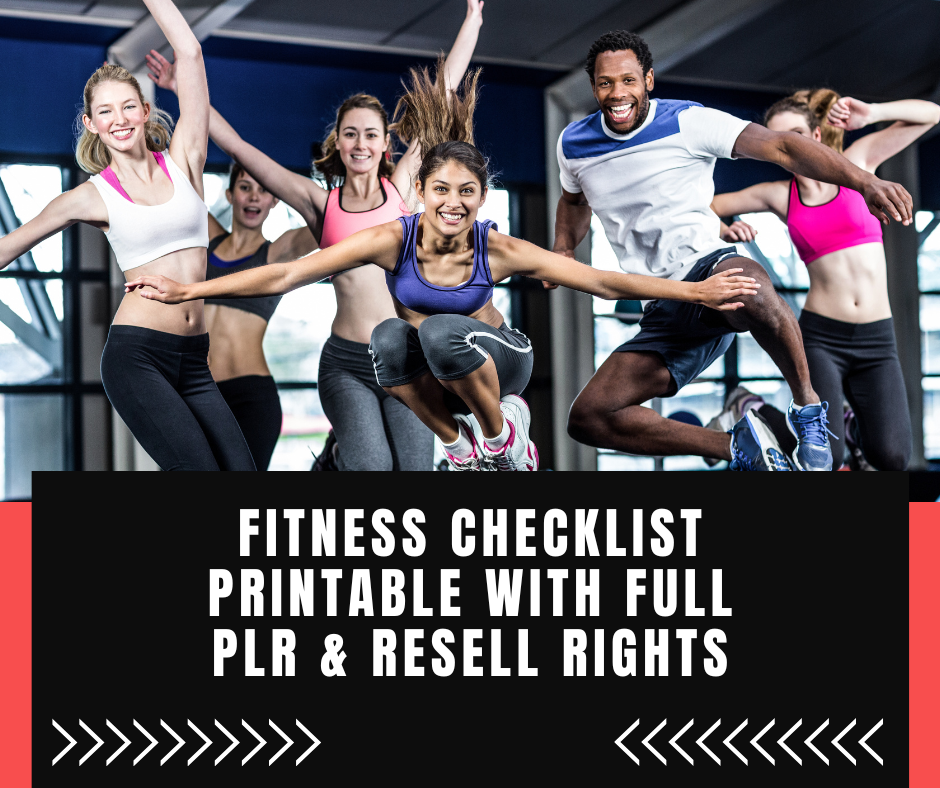 Fitness Checklist Printable with Full PLR & Resell Rights